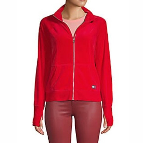 Tommy Hilfiger Sport Velvet Raglan-Sleeve Jacket (Size S) - Picture 1 of 6